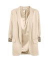 Veste Blazer beige manche léopard