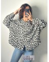 chemisier Léopard oversize 100% coton