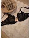 Soutien-gorge dentelle bonnet D sans mousse noir