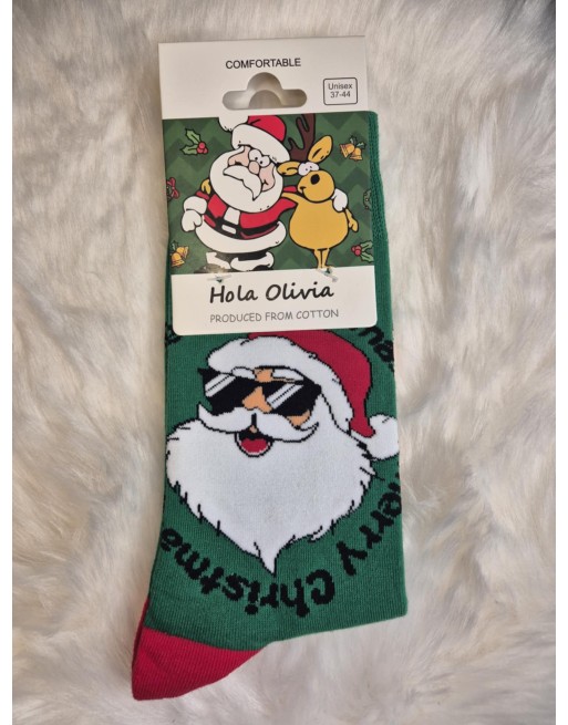 Chaussette hola Olivia pere noel dans la cheminée