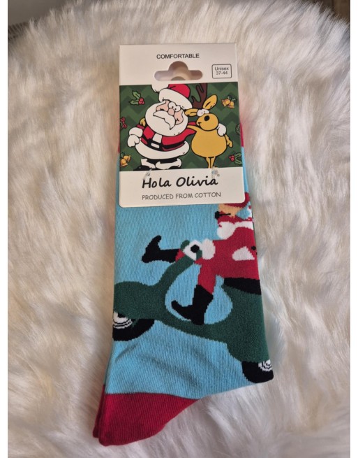 Chaussette hola Olivia pere noel en vespa